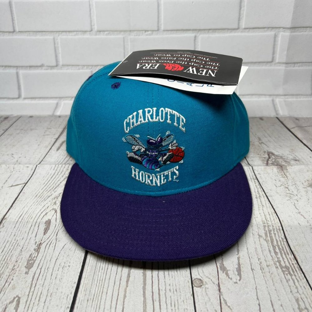 Charlotte Hornets NBA 7 1/8 Wool 59Fifty New Era Hat Fitted Cap Blue‎ New Men